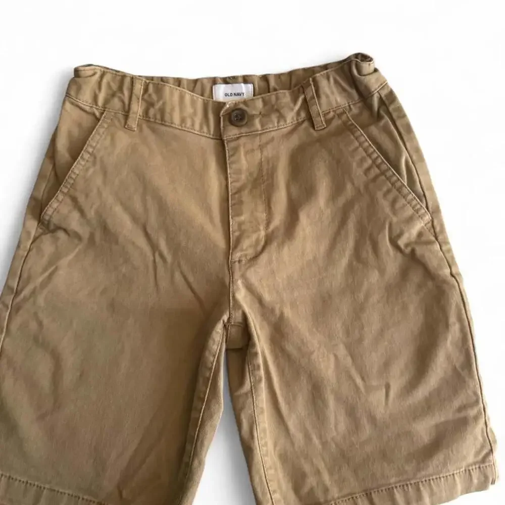 Old Navy Boys Tan Chino Shorts Adjustable Waist Size 8